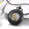 JewelryWe Pocket Rock Retro Antique Roman Analog Pocket Watch Pendant Perfect for and Black Watch, Necklace, Waterproof, Cosplay, Events, Halloween,