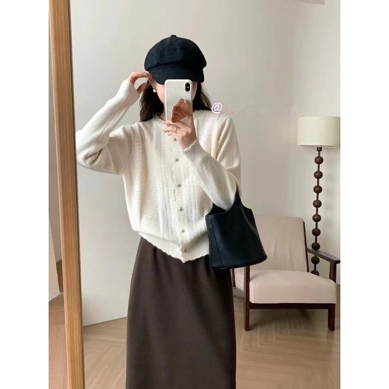 

Real autumn new solid color lace loose knitted cardigan women s casual lazy wind knitted cardigan jacket average size бежевый