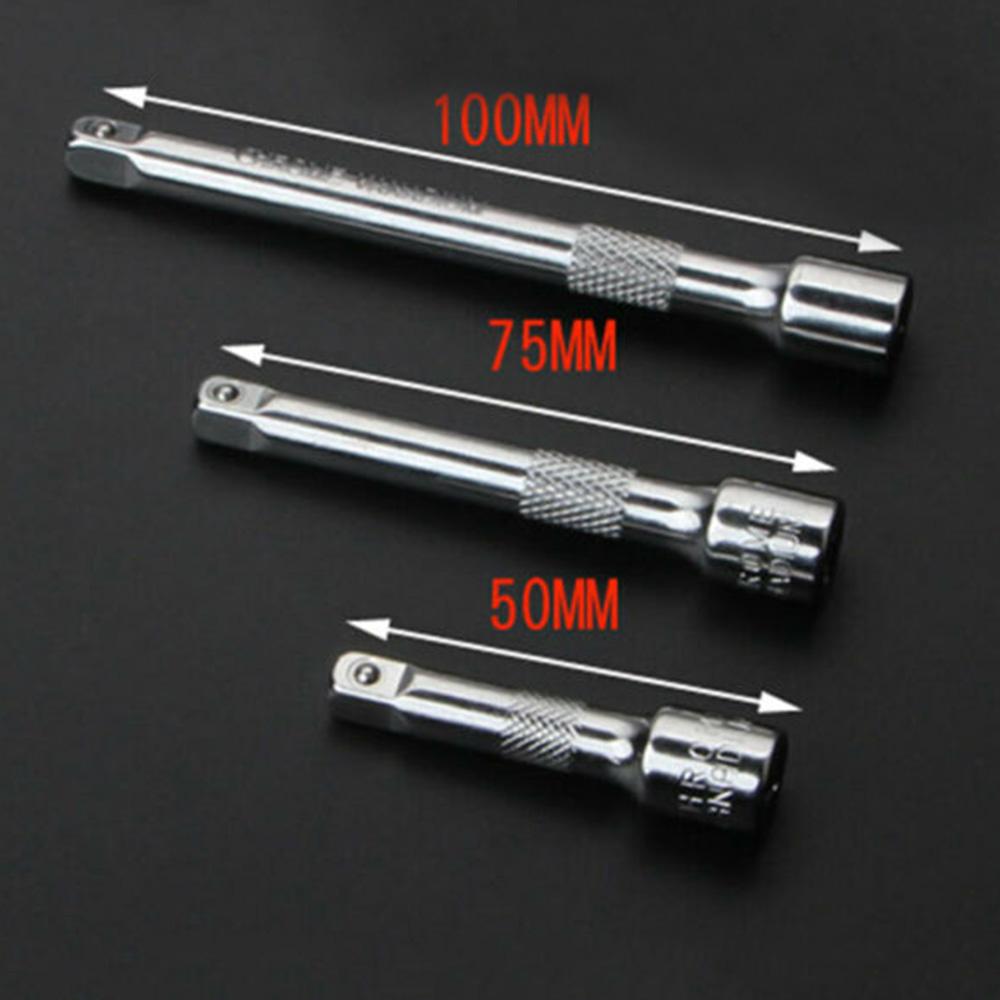 1 4inch Drive Extension Bar Power Tool Ratchet Wrench Rebuild Rod Set Silver Socket Supply Workshop Extender Kit