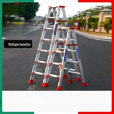 Escalera telescópica de aluminio en forma de A reforzada Wangjin: Multifuncional, Portátil, Uso Doméstico Interior y de Ingeniería