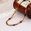 New Niche Coffee Splicing Necklace Women's High-end Light Luxury Neck Chain Exquisite Autumn and Winter Beaded Collarbone Chain