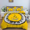 Music Notes Bedding Set Piano Keys Duvet Cover Classic Melody Comforter For Kids Boys Girls Bedroom Decor