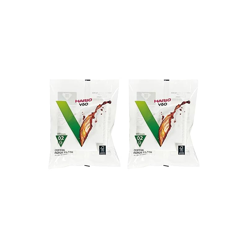 HARIO V60 Paper Filters 02 W White, 1-4 cups, Made in Japan, VCF-02-100W, 200 filters per pack