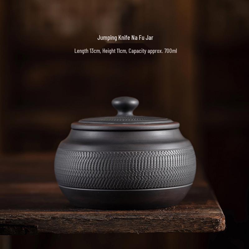 Premium Purple Clay Ceramic Tea Canister for All Teas – Large Capacity, Airtight Storage.