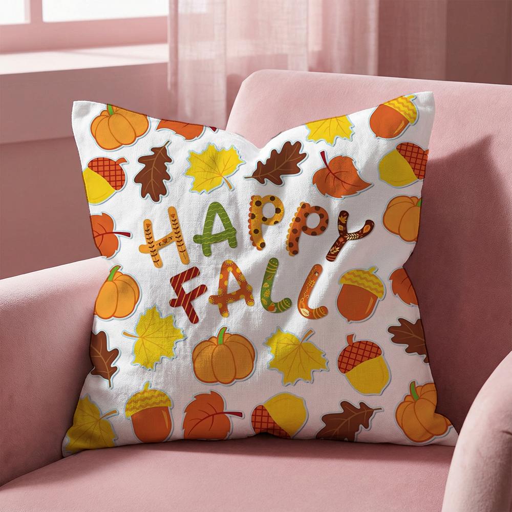 Maple Leaf Vintage Print Cushion Cover Multi-Scene Pillow Cover for Home & Car - Reversible, Soft & Durable for Daily Use
