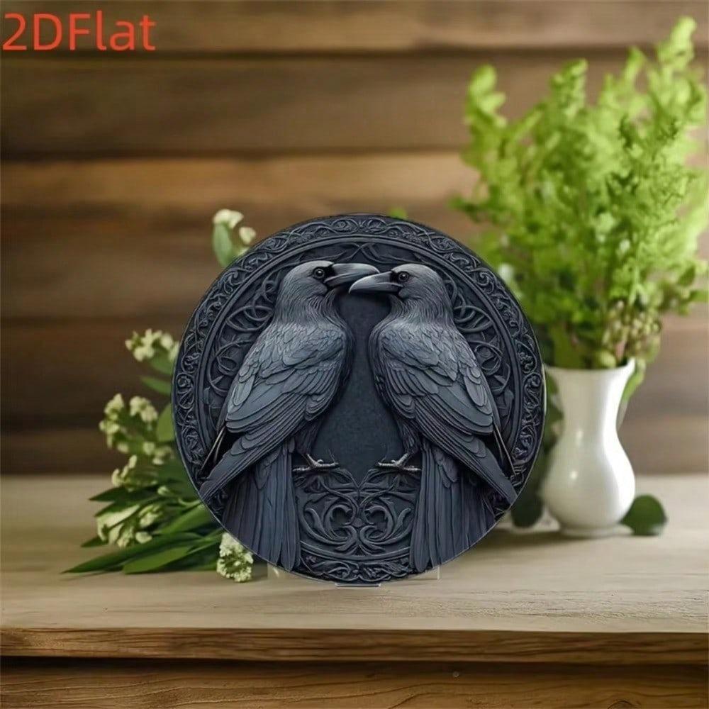 Vintage Raven Vine Wall Art Rustic Farmhouse Decor Halloween Home Decor