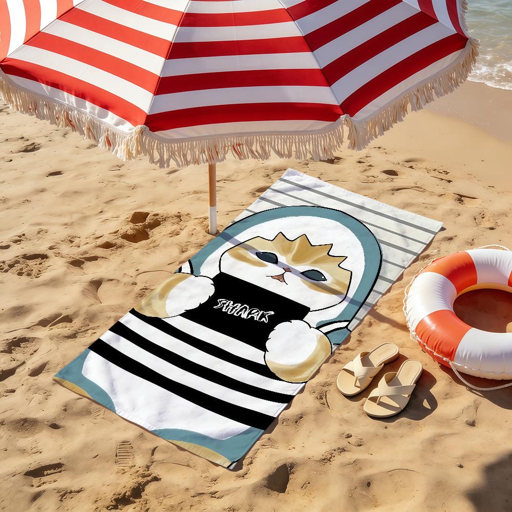 kawaii cartoon cat kitten cute M-Mofusand Towel soft Beach Towels Trip swim Pool bathing Towel Gym Spa home Decor Gift Holiday