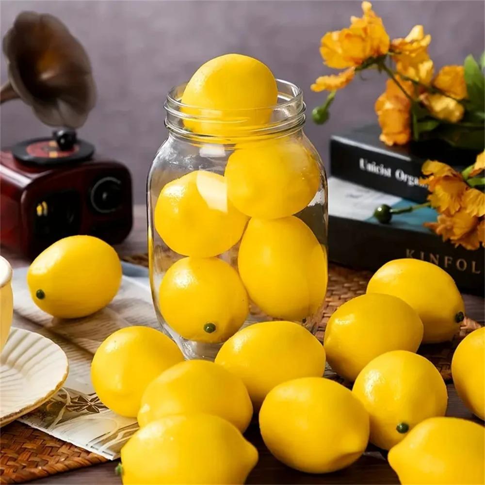 Artificial Lemon Simulation Lemon Artificial Yellow Lemon Fake Lemon, Simulation Fruit Home Decoration Artificial Decorations