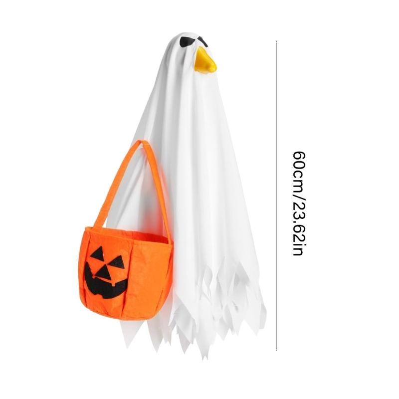 Festival Geese Outfit Weather Resistant Polyester Halloween Attire For Yard Decorations With Pumpkin Pattern