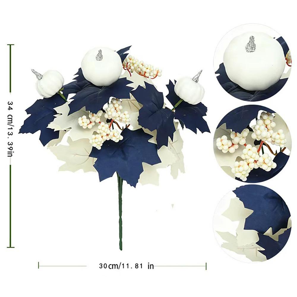 Foam Pumpkin Artificial Flower Bouquet Silk Leaves Halloween Decorative Flower Thanksgiving