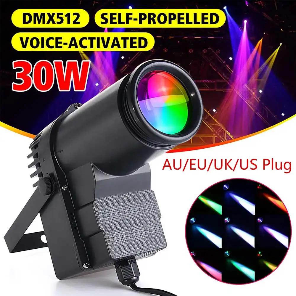 Mini RGBW LED Pinspot Stage Light DMX512 Colorfull Disco Beam for DJ Party KTV Mirror Ball Pin Spotlights