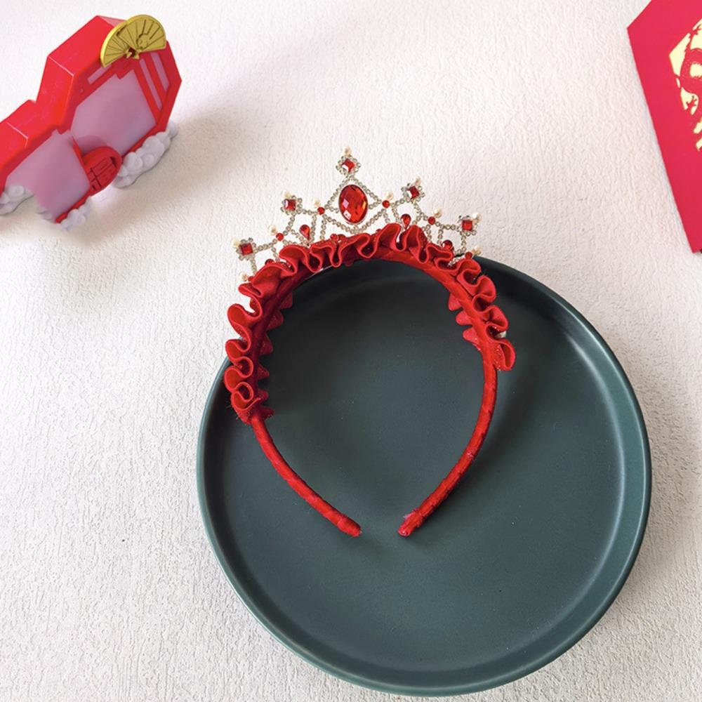 

Tassel Crown Headwear Red Hanfu Hairband Sweet Chinese New Year Headband Baby Style A