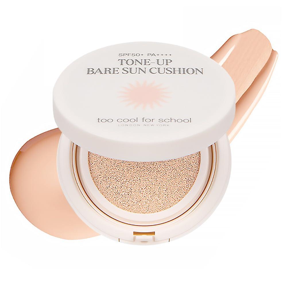 [too cool for school] Tone Up Bare Sun Cushion SPF50+ PA++++ 15g Non-Nano Moisture Mineral Sunscreen Hypoallergenic Vegan UV Powder Sun Cream