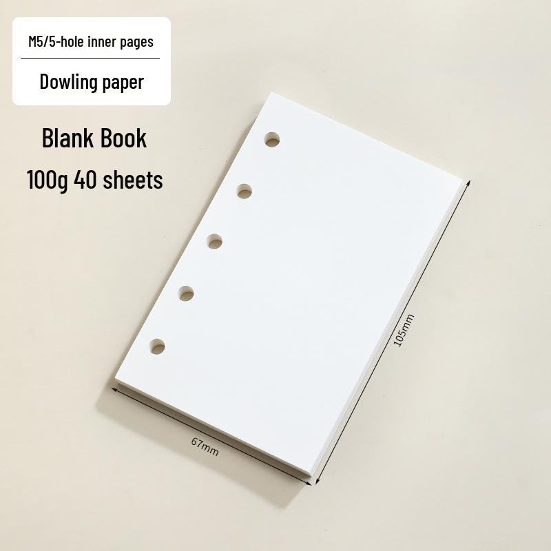 

Сменный блок для планера M5 A8: Бумага с 5 отверстиями для скоросшивателя, с горизонтальными линиями, в клетку и чистые листы.