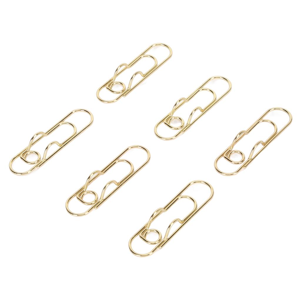 40pcs Carbon Steel Pen Clips Golden Pen Holder Clips Small Portable Pen Clips for Stationery Office