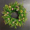 Künstlicher Wildblumen-Blumenkranz Türkranz mit Grünblattkranz Weihnachts-Festkranz für die Haustür