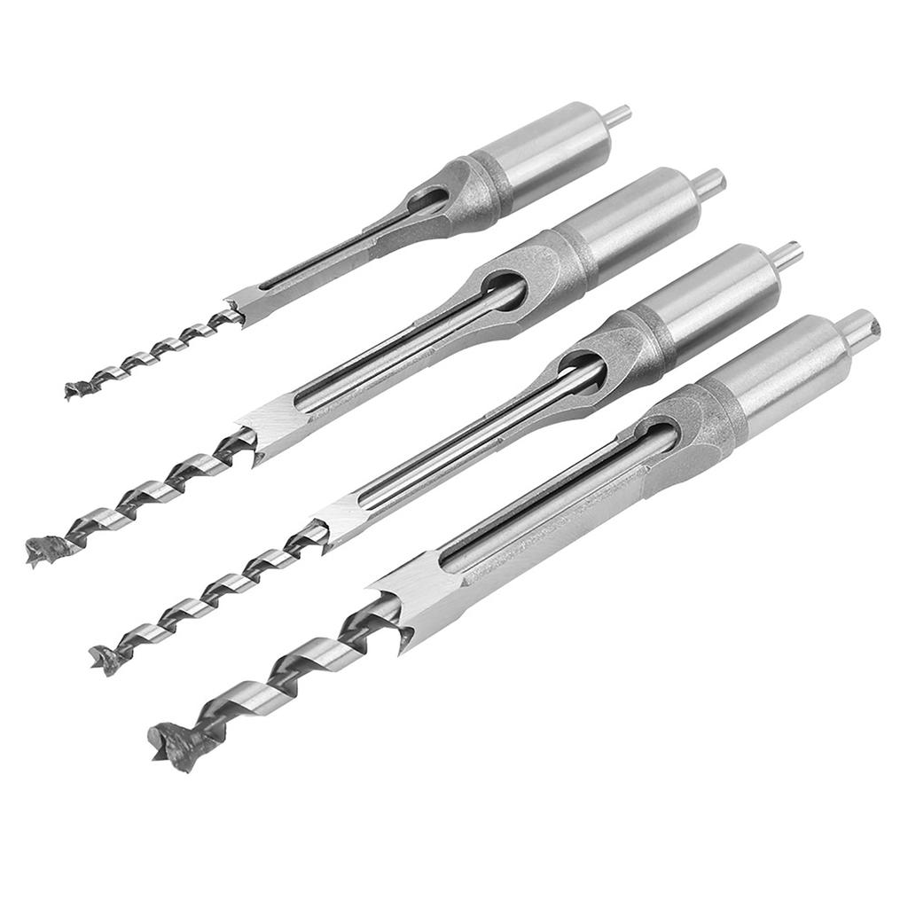 4pcs Woodworking Hole Saw Hole Drill Bits 1/4 5/16 3/8 1/2 Wood Mortising Chisel Set Wood Drilling Hand Tools