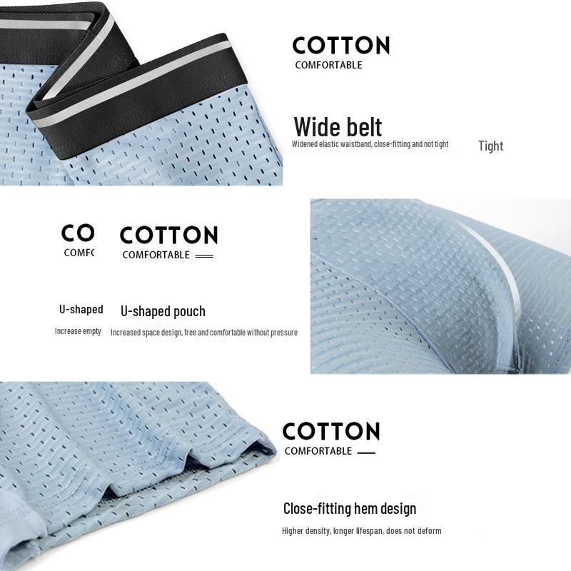 Men's Thin Modal Ice Silk Boxer Briefs - Breathable, Comfortable, Mesh Bamboo Fiber Underwear