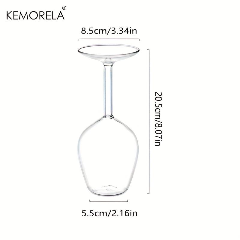 1/2 st Handblåst Borosilikatglas Vinglas 400ml Krossäkert Upp-och-ned-glas Värmebeständigt för Rött Vin Kalla Drycker