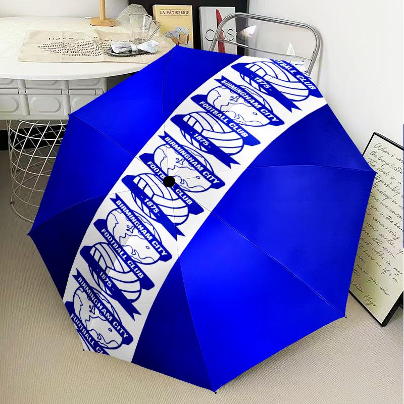 1PC Birming-ham Football Club Printed Umbrella Folding umbrella, automatic umbrella 8-Frame for Travel, camping Fan gifts Christmas Gifts