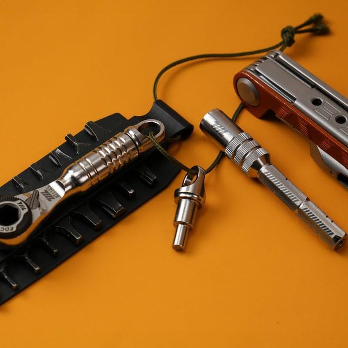 [711L] Key Ring Loop DUO 1/4 inch Hex & 4mm Bit Compatible Key Holder Attachment EDC Extension Accessory 2-pack (#7AZ2S)