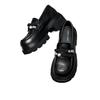 Black British style platform thick high-heeled small leather shoes women's 2025 new autumn retro versatile heightened loafers shoes