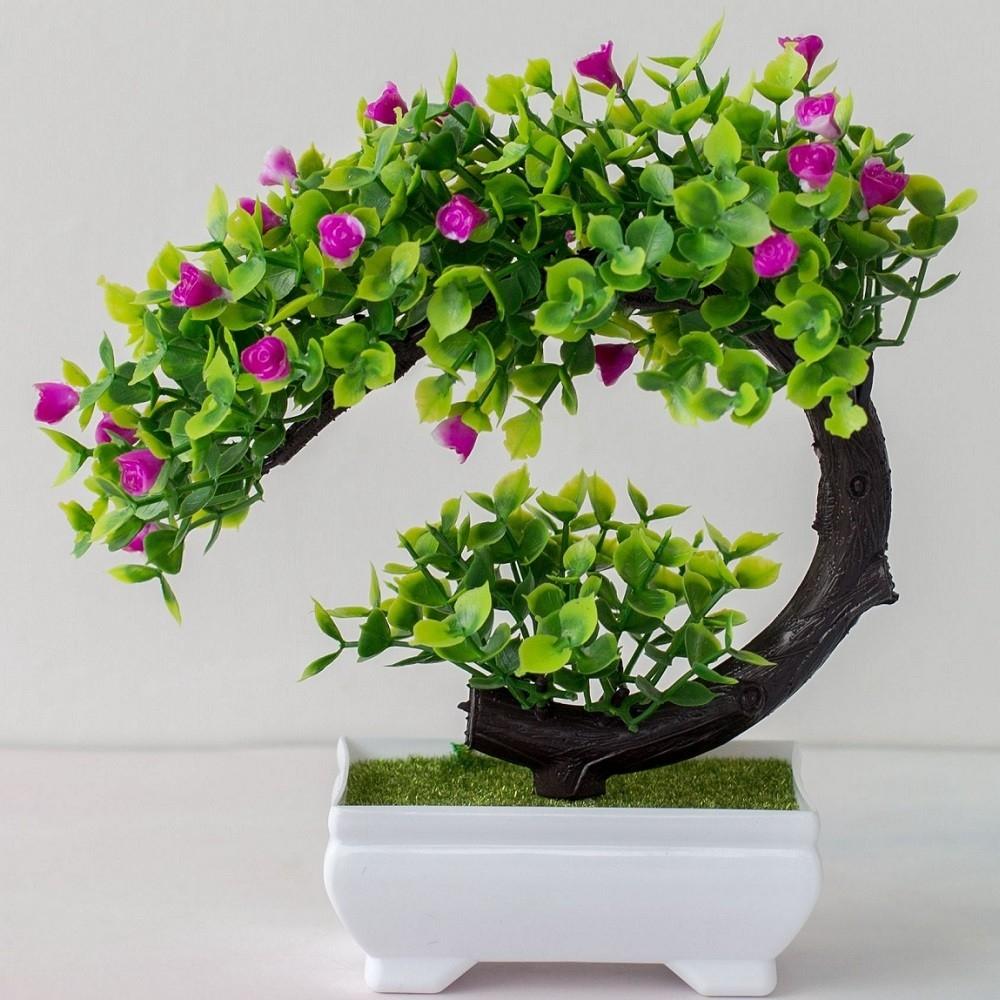 Realistic Artificial Bonsai Small Tree for Garden and Living Room Decor