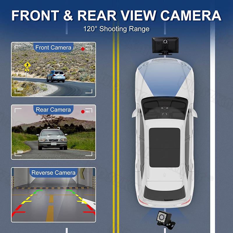 7/9INCH  Stereo Receiver Car Radio With Dashcam Wireless Carplay Android Auto GPS Navigation Automotive Multimedia Player 12LED