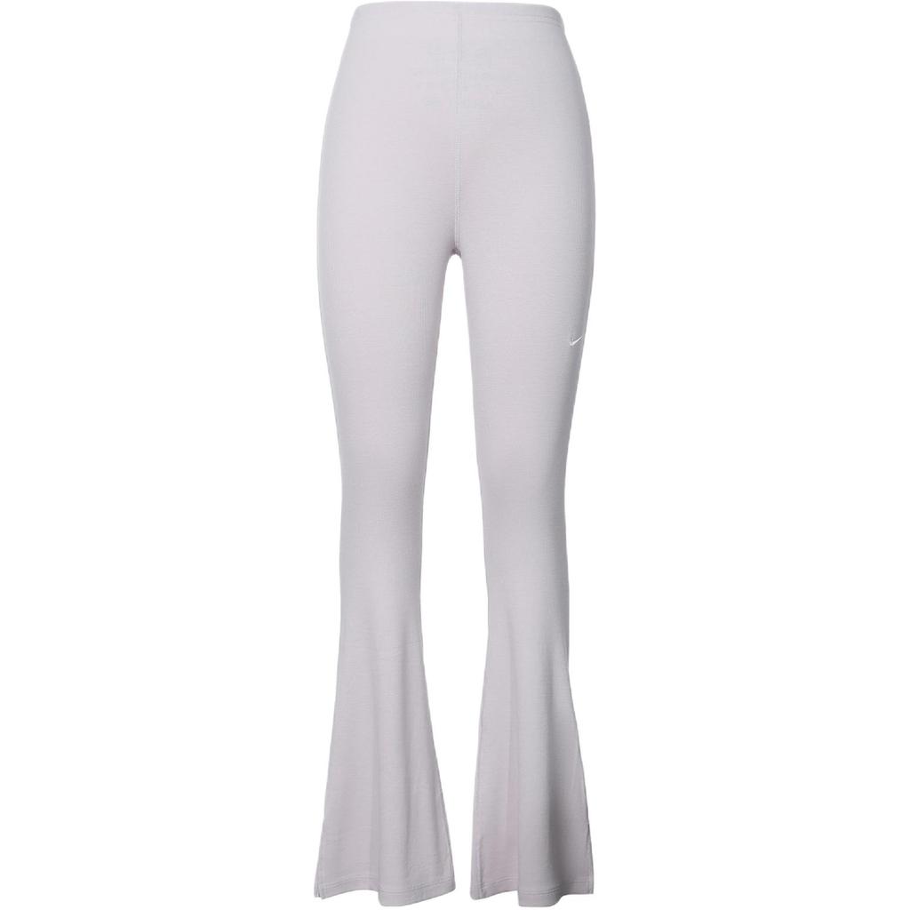 Nike Chill Knit High-Waisted Split Flared Casual Pants Women Bottoms Grey Purple FQ2114-019