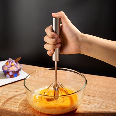 Semi-Automatic Egg Beater 304 Stainless Steel Household Whisk Manual Mixer Self Turning Cream Utensils Kitchen Tool