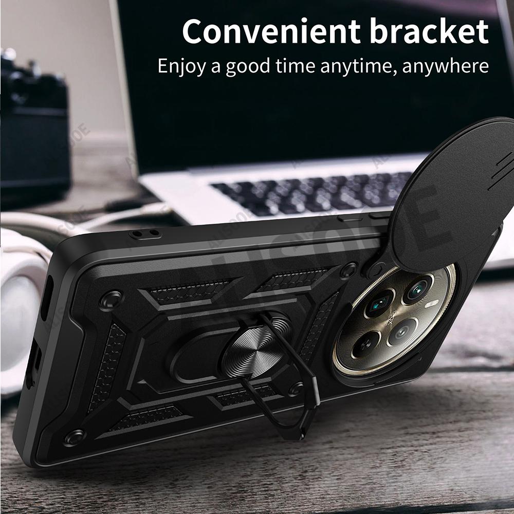 Funda for Realme 12 Pro Plus 5G Case Armor Slide Camera Ring Stand Protection Cover for Realme 12 Pro Case Capa