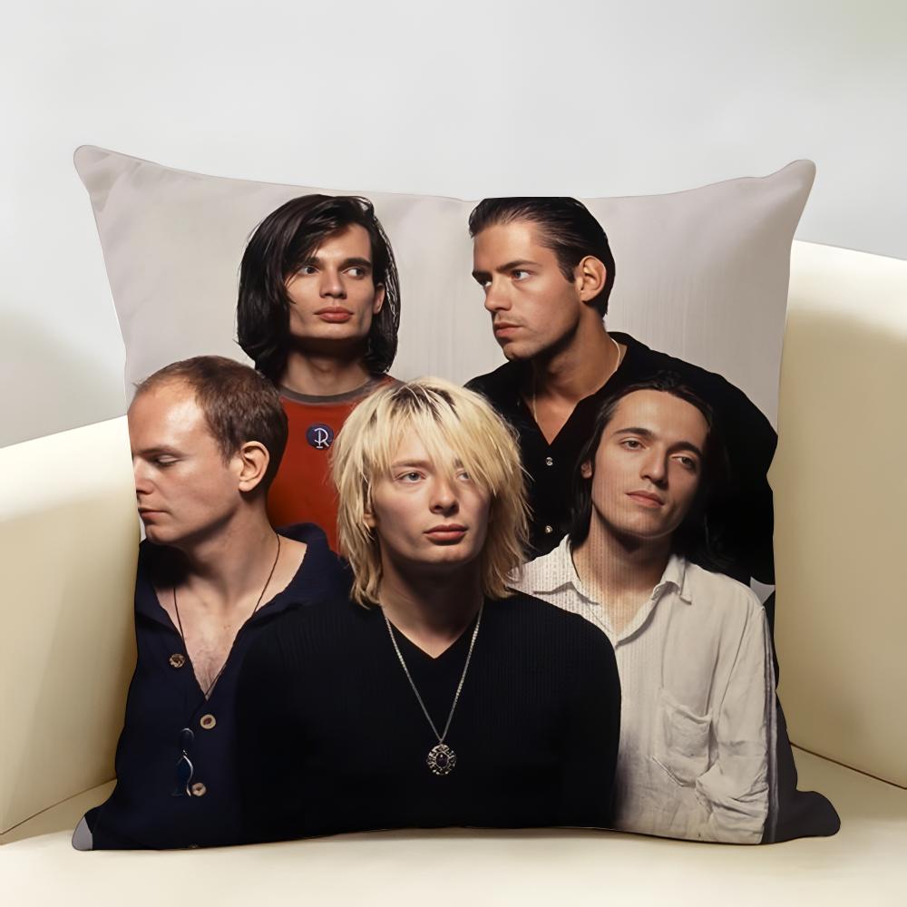 British Band RRadiohead Cushion Cover Natural Linen Organic Fabric DoubleSided Printing Room Sofa Decor Pillow Case