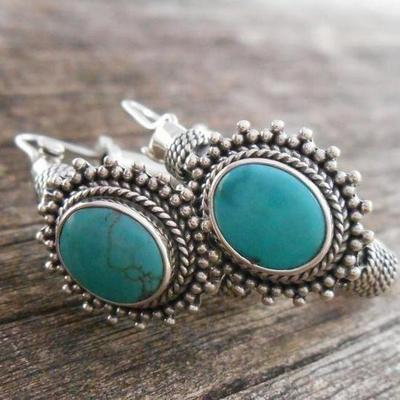 Retro Bohemian Turquoise Earrings - Elegant European & American Fashion