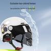 Milin Girls' Painted Cartoon Half-Helmet with Visor