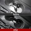 2x Black Carbon Fiber Cup Holder Pad Non-Slip Water Cup Slot Mat Car Accessories