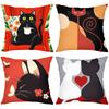 Cute Cat Pattern Throw Pillows For Home Decor Polyester pillowcase, sofa decorative cushion cov Headboard Pillow