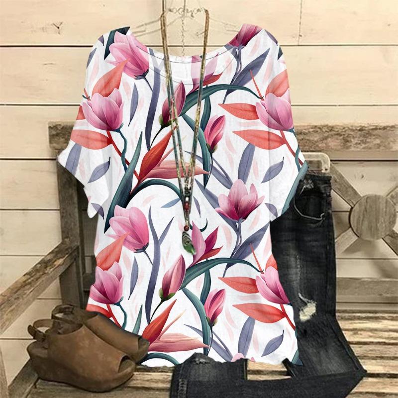 Plus Size Women's 3D Printed Loose Long Sleeved T-shirt Fashion for Women Shirts