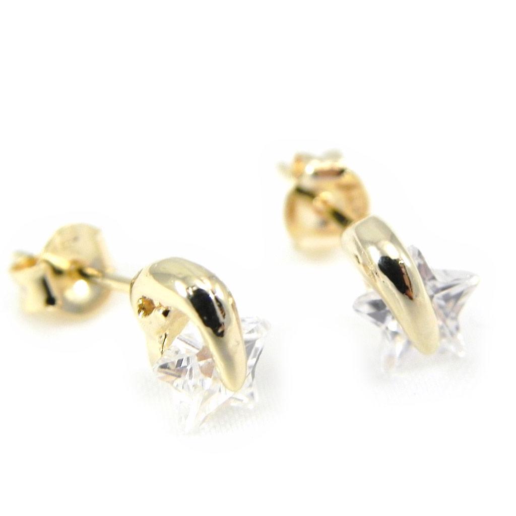 Les Trésors De Lily [G1987] - White Gold Plated 'Inventive Stars' Earrings
