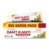 Patanjali Dant Kanti Pasta de Dente Natural 600g (200g x 3), Pacote Econômico Super, Fortalece os Dentes, Firma as Gengivas & Promove uma Boca Saudável, Sem Cáries S