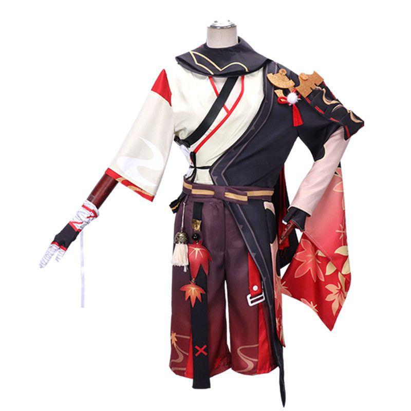 Golden Source Yijia Genshin Impact Cosplay Costume Kaedehara Kazuha Full Set Samurai Cosplay Men's Game Anime Clothing
