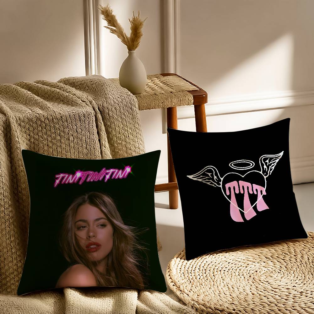 Sängerin M-Martina Stoessel-MT TINI Musikkissenbezug Sofa und Wohnzimmer Dekorative Kissenbezüge Staubdicht und Milbendicht F