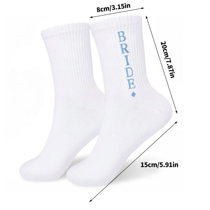 Elegant Wedding Slipper Socks Breathable Crew Socks for Bride to Wear During Ceremonies Photo Wear and Party Decoration