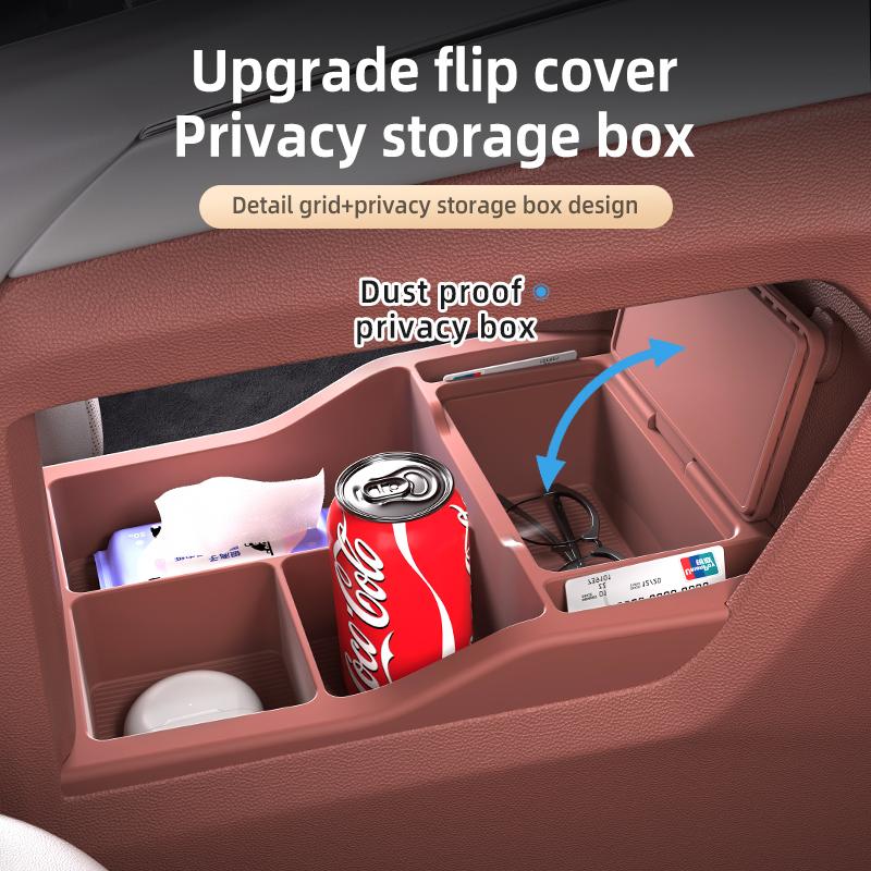 For 2025 BYD M9 Storage Box Center Armrest Hidden Box Cup Holder Organizer Interior Accessories