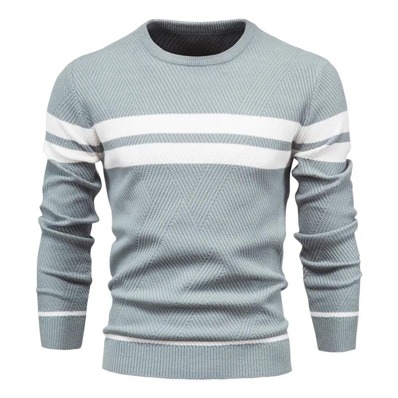 Spring Autumn Casual Sweater Men's Pullover Sweater Slim Men's Sweater Fashion Trend Simple Men's Sweater Long Sleeve Warm