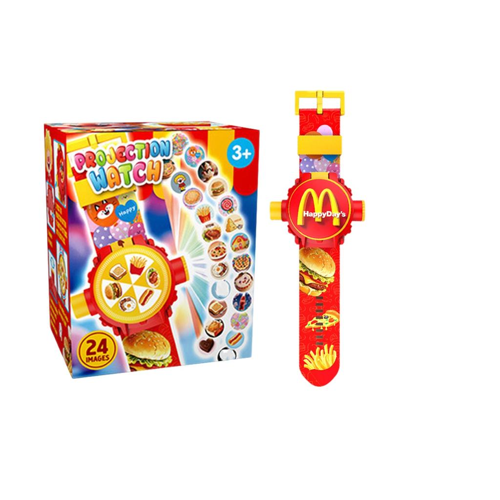 Projection Children's Watch Educational Electronic Luminous Toy Cute Gift Food