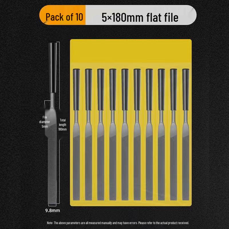 Mini Assorted Steel File Set: Triangular & Flat Files for Metal & Wood Grinding