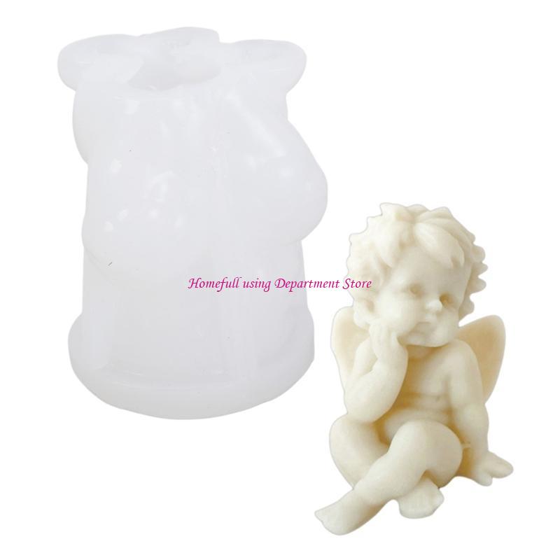 Geflügelter Baby-Statue Silikonform für Kerzen- und Seifenherstellung Silikonformen für handgemachtes Valentinstagsgeschenk