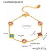 316L Stainless Steel Bracelet With Square And Heart Shape Zircon For Women No Tarnish Gold Silver Color Charm Women's Braccelets