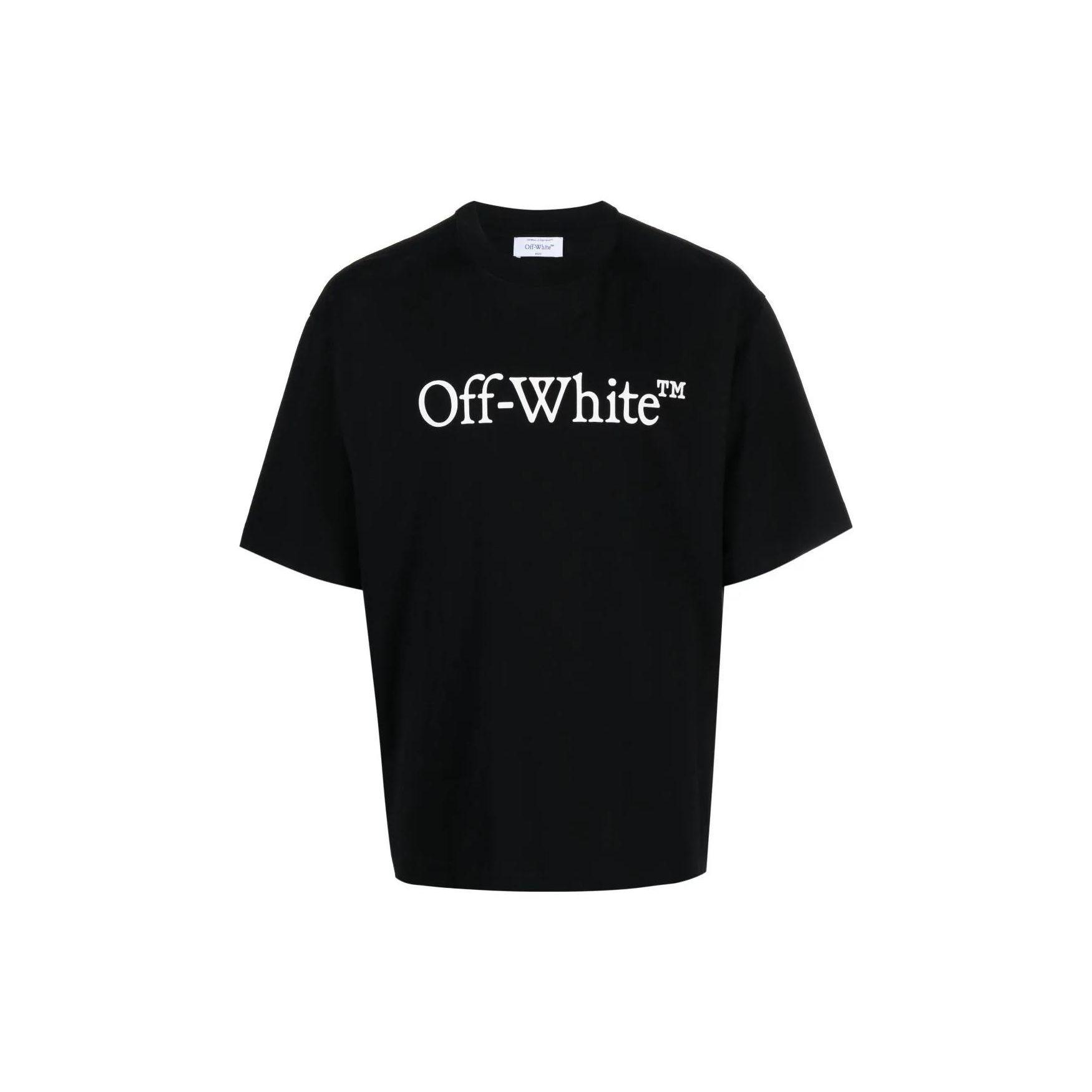 

Off-White Ss23 Casual Loose Fit Round Neck Letter Print Straight Cut Short Sleeve T-Shirt Men T-Shirts Black OMAA120F23JER0131001 M