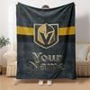 Name Custom Vegas Golden Knights Logo Print Flannel Blanket High Quality Warm Comfortable Cover for All Seasons Perfect for Gifts Home Decor